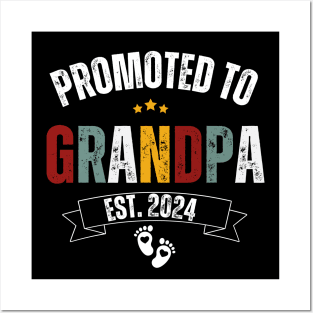 1st Time Grandpa EST 2024 New First Grandpa 2024 Posters and Art